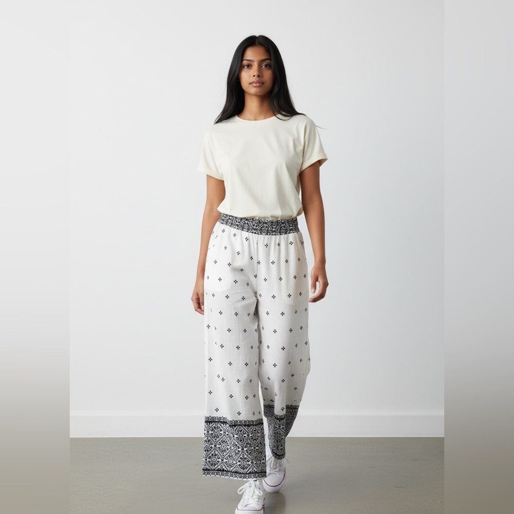 NWOT Cato Linen Blend Wide Leg Pants Size M